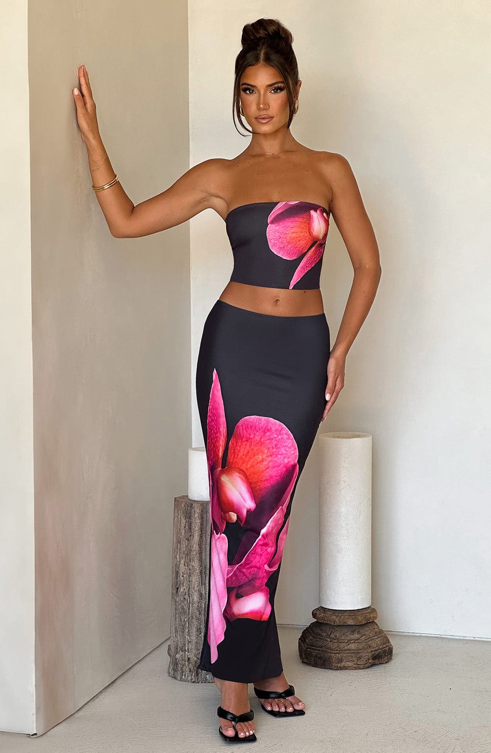 Allegra Straplez Büstiyer – Siyah Floral