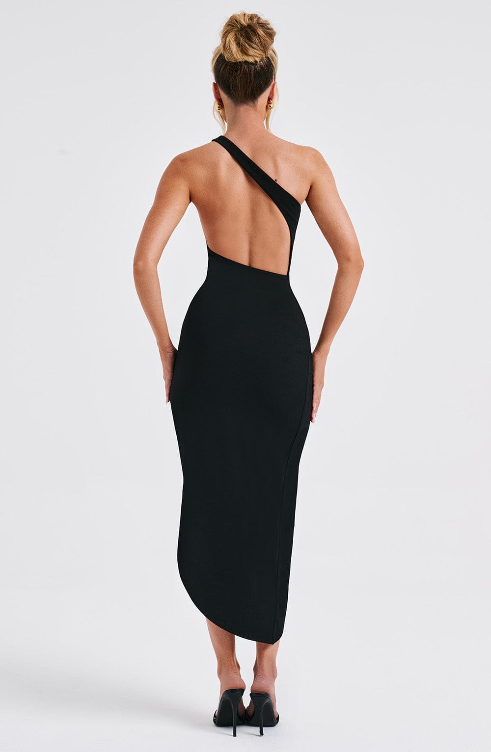 Saffira Midi Elbise – Siyah